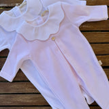 Pink crewneck cardigan newborn Mi Lucero x LA NUVOLA LAB I24064