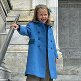 Cappotto in lana azzurro I251001