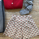 Gonna pantalone LAB in velluto millerighe fantasia mele