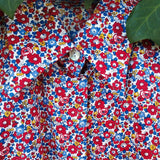 Camicia donna LAB tessuto fiorellini toni del rosso