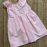 Abito righe bianco e rosa collo frill Coast CS860G Baby Gi