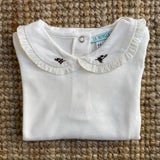 Polo LAB Sara colletto frill e ricamo bacche