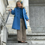 Cappotto in lana azzurro I251001