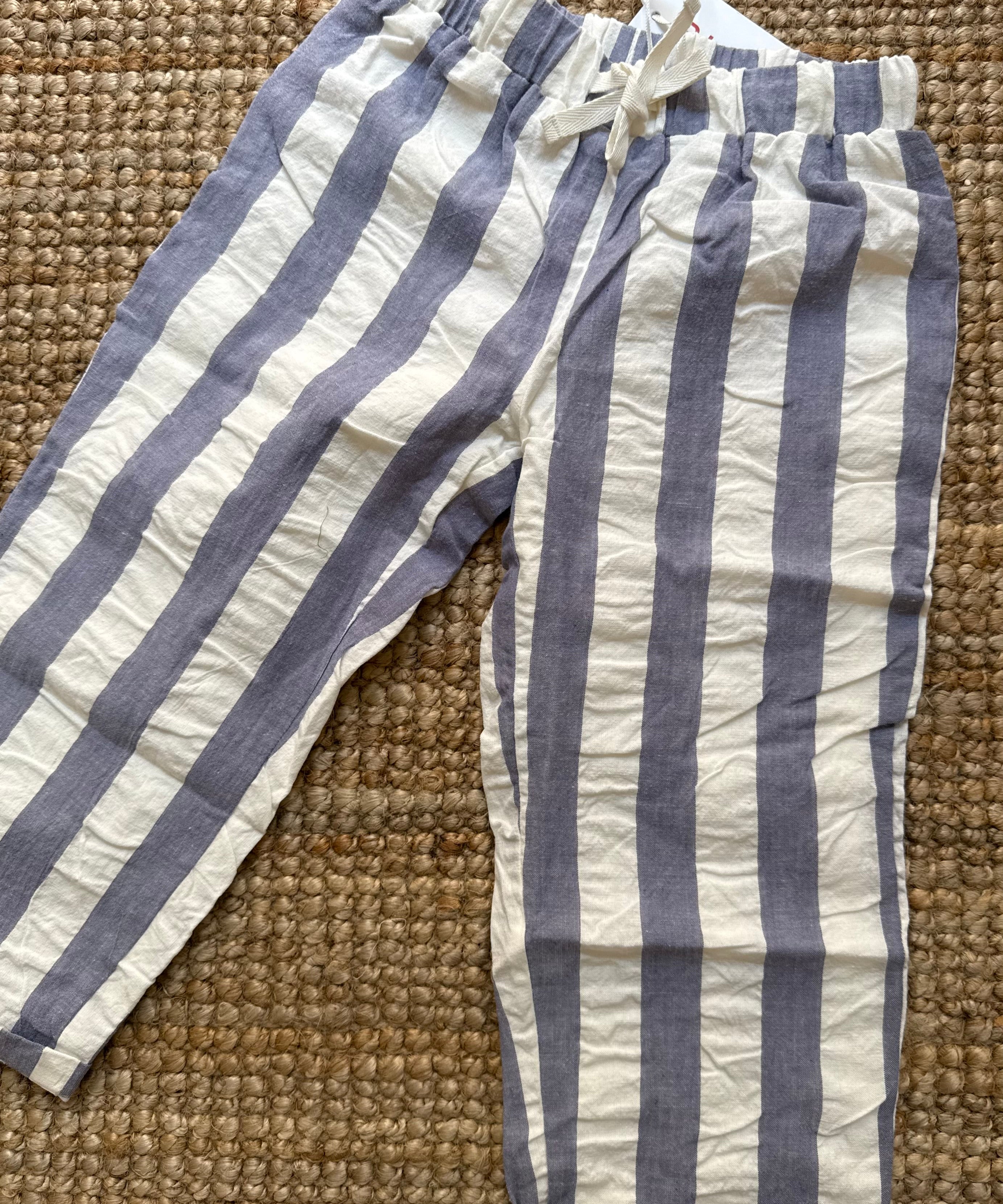 Pantalone loose fit rigoni blu e bianco Pigeon 26LOOSSW