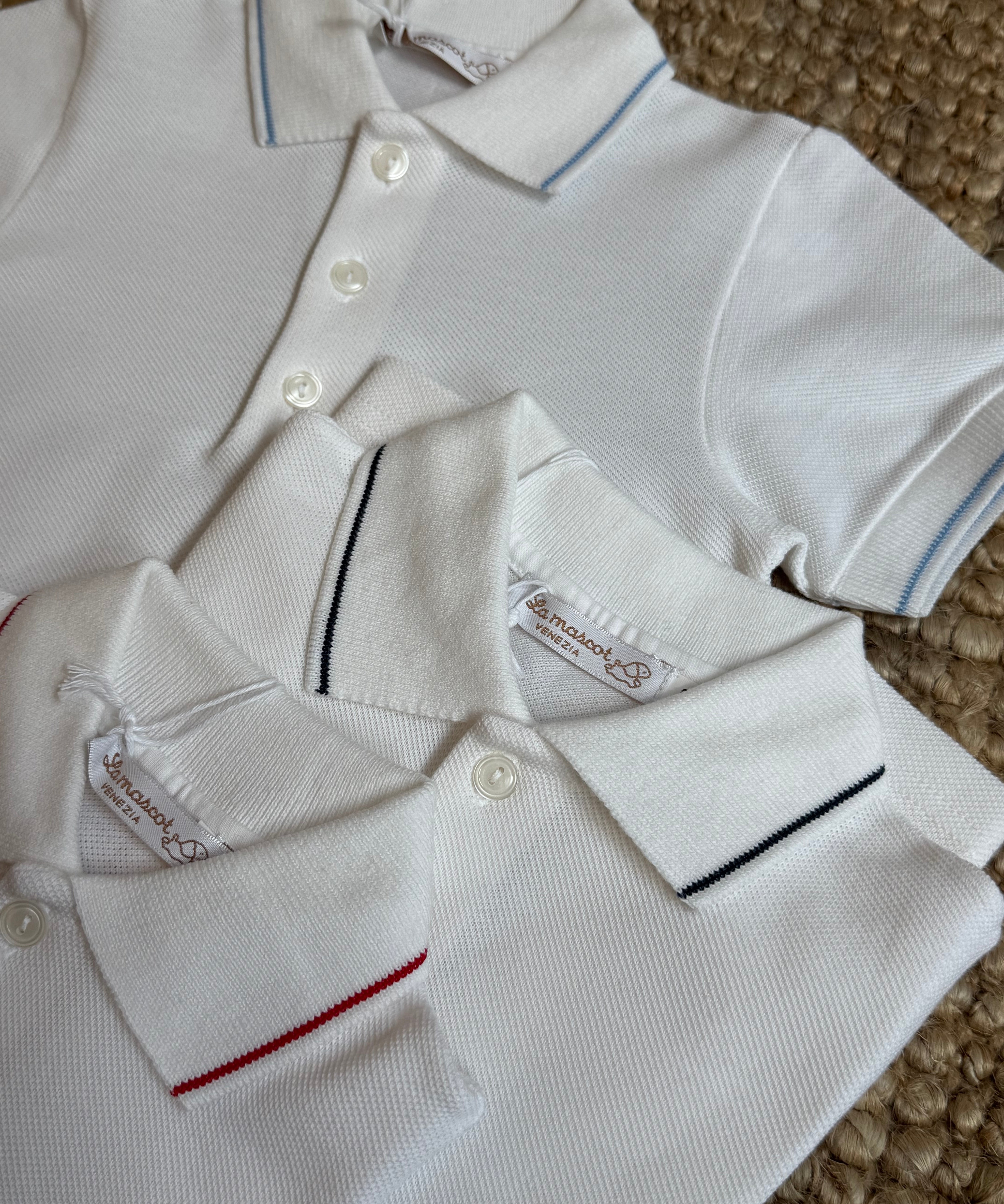Polo in piquè bianco profilata La Mascot 55/1204012