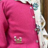 Cardigan fucsia con ricamo fatto a mano Mariella Ferrari MAF6