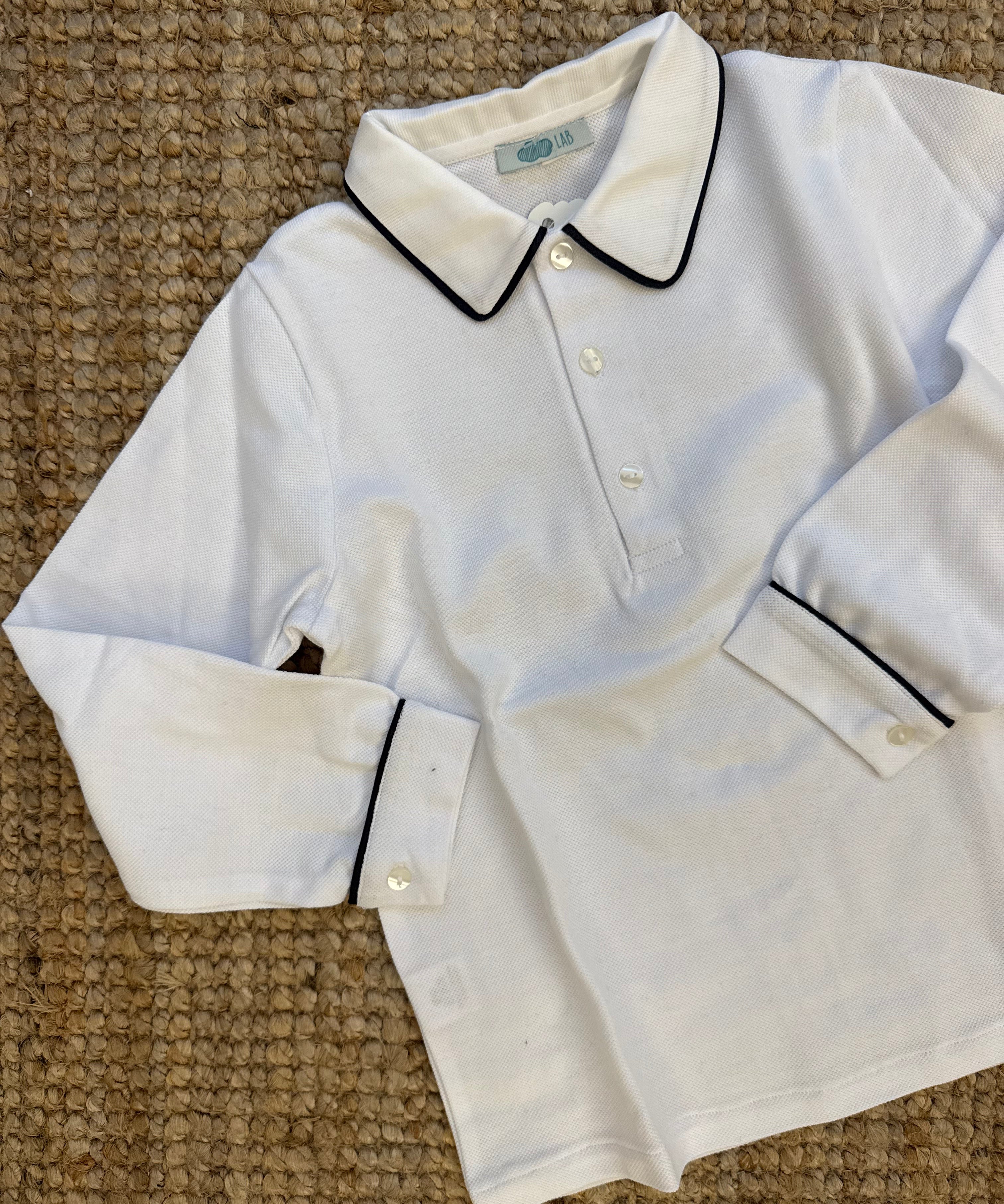 Polo LAB piquet con colletto profilato blu