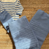 Copertina newborn trecce azzurro DK214