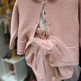 Bloomers rosa con bretelle e fiocco tulle 138303 Time to Bloom