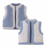 Gilet newborn reversibile teddy azzurro e fiorellini Gingersnaps IGCIL0005