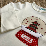 T-shirt LAB ricamo e patch natalizia