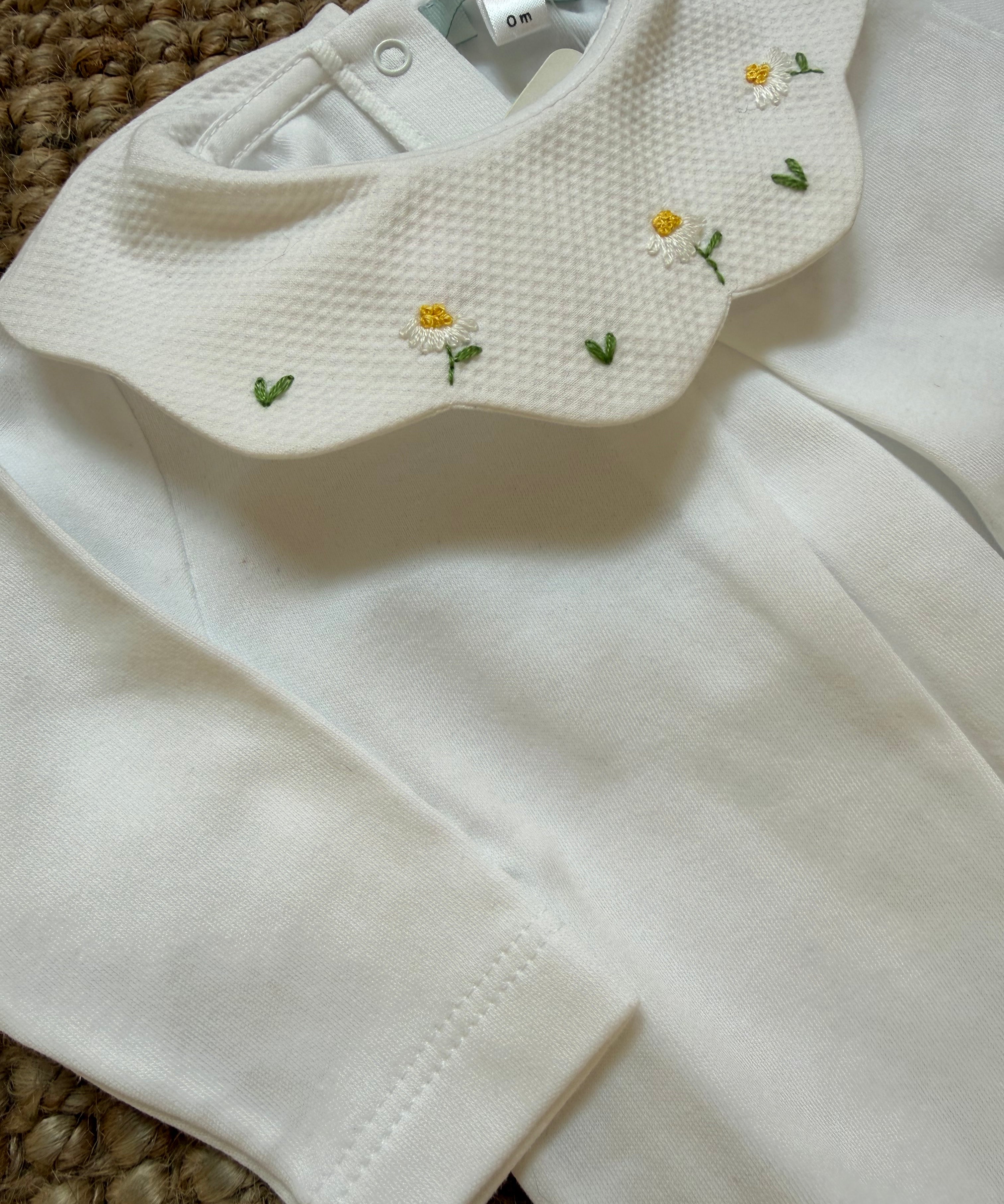 Tutina LAB colletto petalo con ricamo margherite