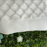 Coperta newborn bianco lavorazione rombi Mi Lucero x LA NUVOLA LAB I26127
