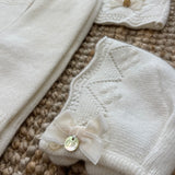 Milk-worked newborn bonnet DK124