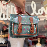 Borsa cartella mini ottanio fantasia apine con tracolla Naj-Oleari