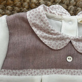 Pink crewneck cardigan newborn Mi Lucero x LA NUVOLA LAB I24064