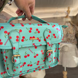 Borsa cartella media con tracolla tiffany con ciliegie Naj-Oleari