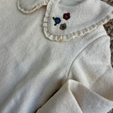 Maglioncino polo collo rouches ricamato 138311 Time to Bloom