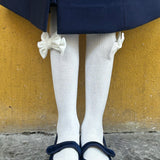 Collant calze fiocco in velluto 2049