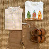 Camicia coreana quadro pesca e giallo Mariella Ferrari CAD4