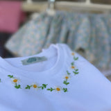 T-shirt LAB mezza manica ricamata a mano margherite