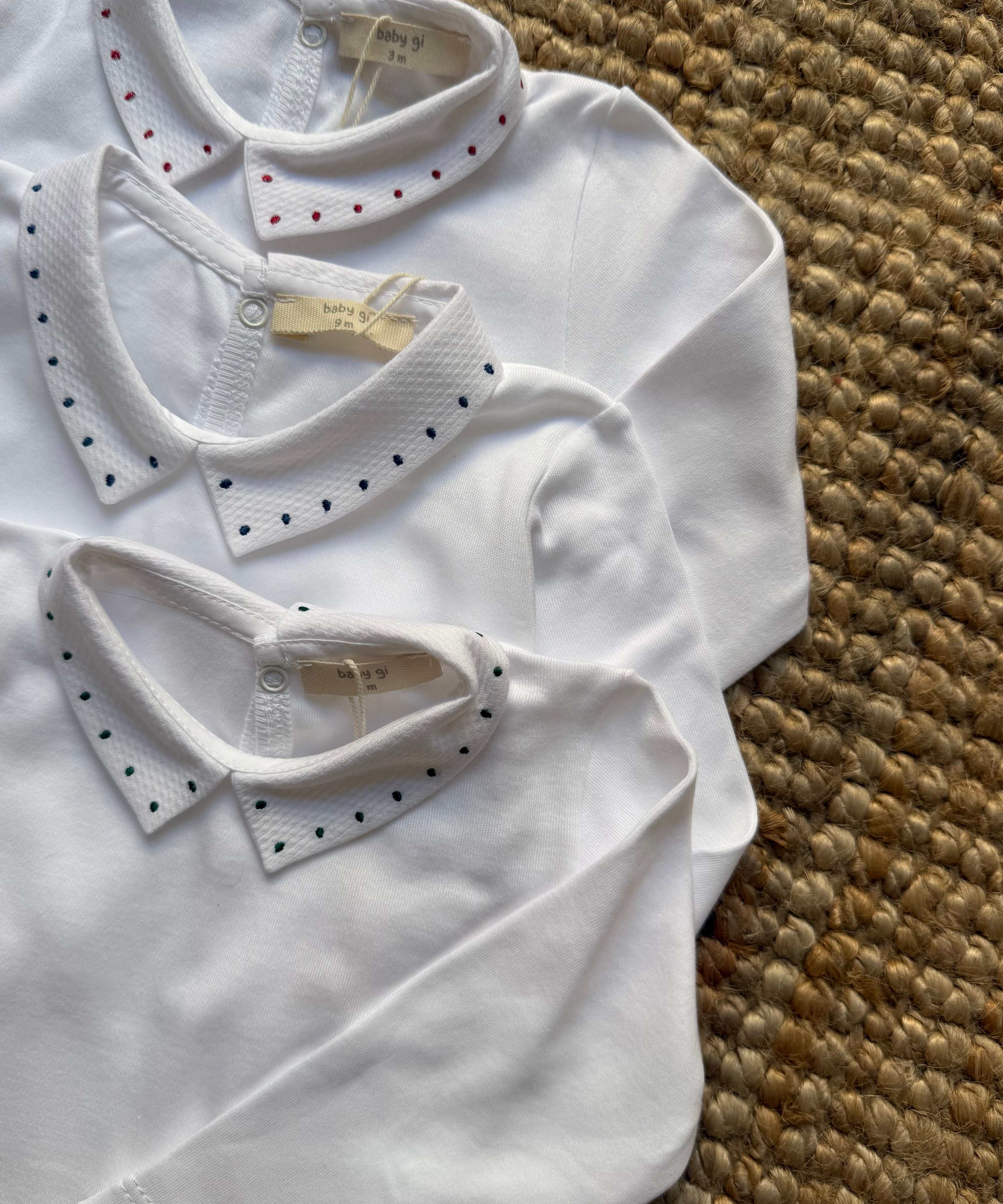 Body colletto ricamato pois BG19B BabyGi