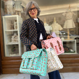 Borsa cartella grande con tracolla rosa con lamponi Naj-Oleari