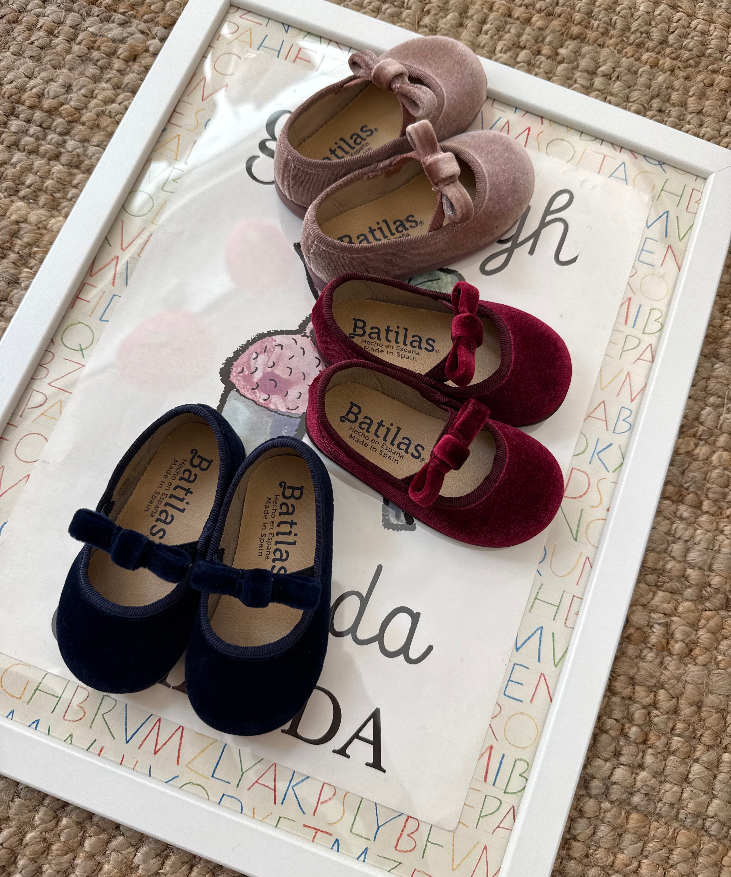 Ballerine in velluto blu con fiocco Batilas 163051