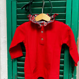 Polo LAB collo tartan frill rossa