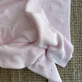Coperta newborn rosa pallido lavorazione mimosa Mi Lucero x LA NUVOLA LAB I26077