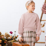 Maglione Magil rosa con fiori IN27080