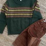 Maglione disegno jaquard misto cashmere verde Mariella Ferrari MGF6