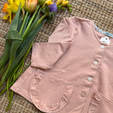 Giacchina LAB cardigan in felpa rosa Nicole tasca frill