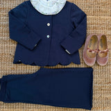 Completo blu cardigan cappe con pantalone palazzo La Mascot 561802047 562101047