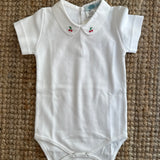 Body LAB newborn colletto ricamato ciliegie