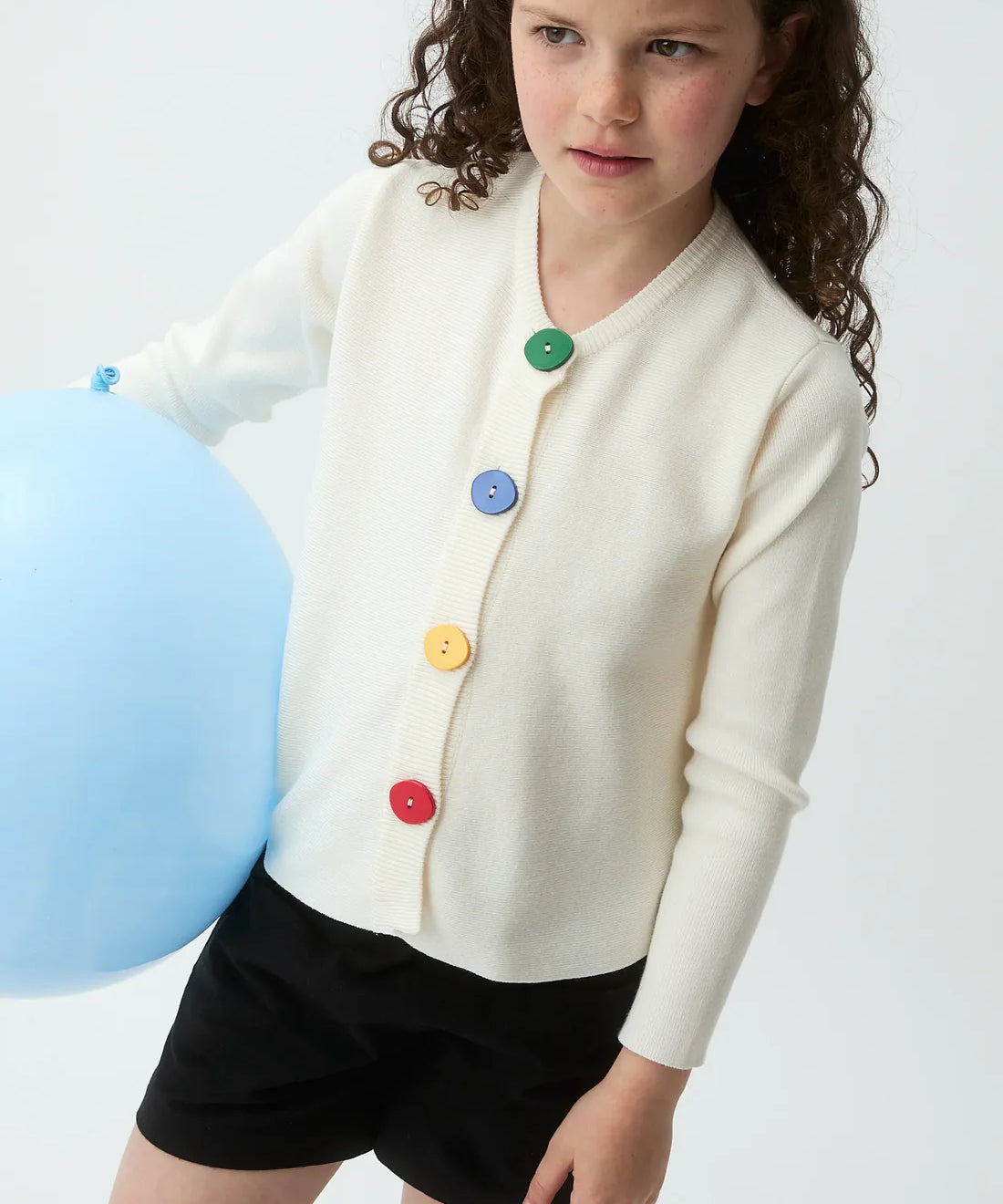 Cardigan latte con bottoni multicolor Compania Fantastica 10212