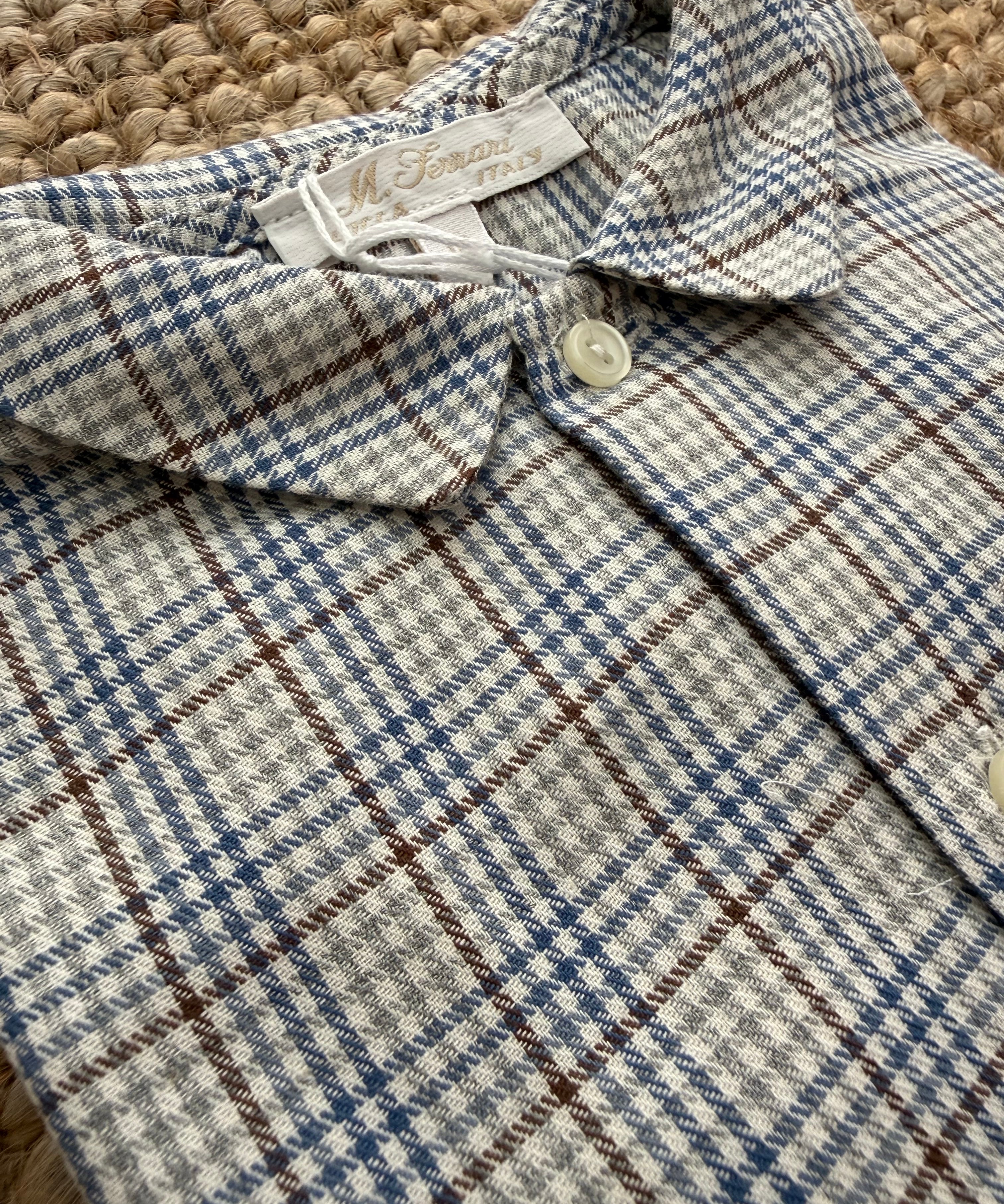 Camicia quadro toni blu grigio marrone Mariella Ferrari CM936ML