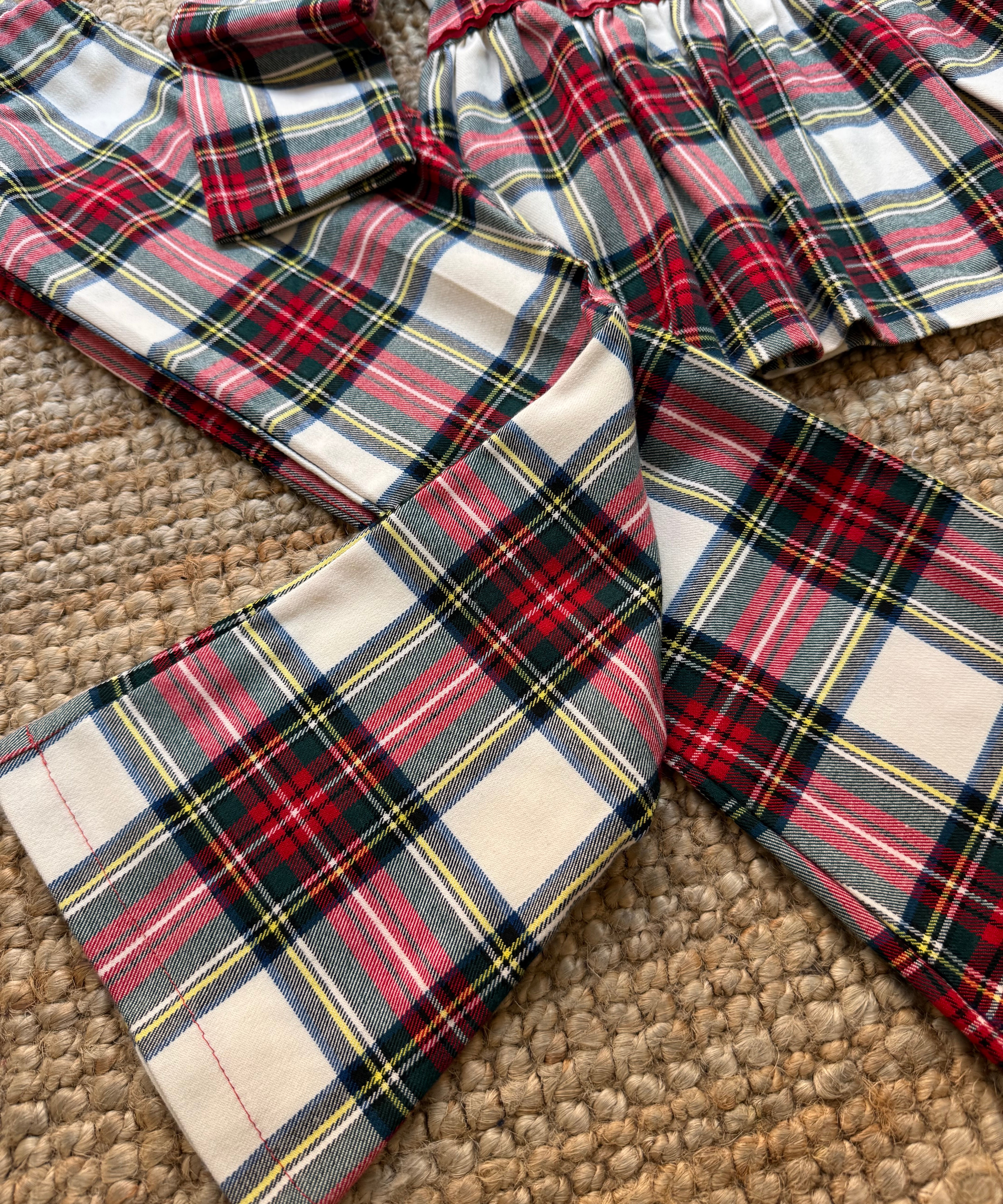 Completo LAB tartan fondo panna pantalone zampetta