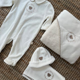 Tutina in ciniglia avorio con orsetto BEAR50 BabyGi
