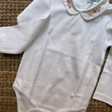 Body LAB newborn colletto ricamato fiori