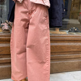 Pantalone stretch rosa high rise wide leg Floren LTB