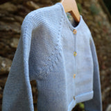 Cardigan girocollo azzurro Mi Lucero x LA NUVOLA LAB I25293