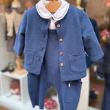 Body colletto ricamo blu 138101 Time to Bloom