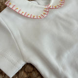 Body LAB newborn colletto ricamato rosa e giallo