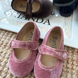 Ballerine in velluto rosa con bottone Batilas 17351