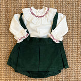 Body latte collo frill ricamo bordeaux Dr Kid DK108