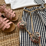 Completo t-shirt e pantalone righe blu e bianco Time to Bloom 133508 133503