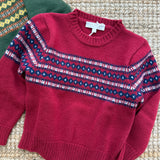 Maglione disegno jaquard misto cashmere bordeaux Mariella Ferrari MGF6