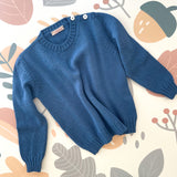 Crewneck sweater in ultramarine blue art BA08-LANA