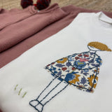 T-shirt LAB con patch bambina ricamata fantasia